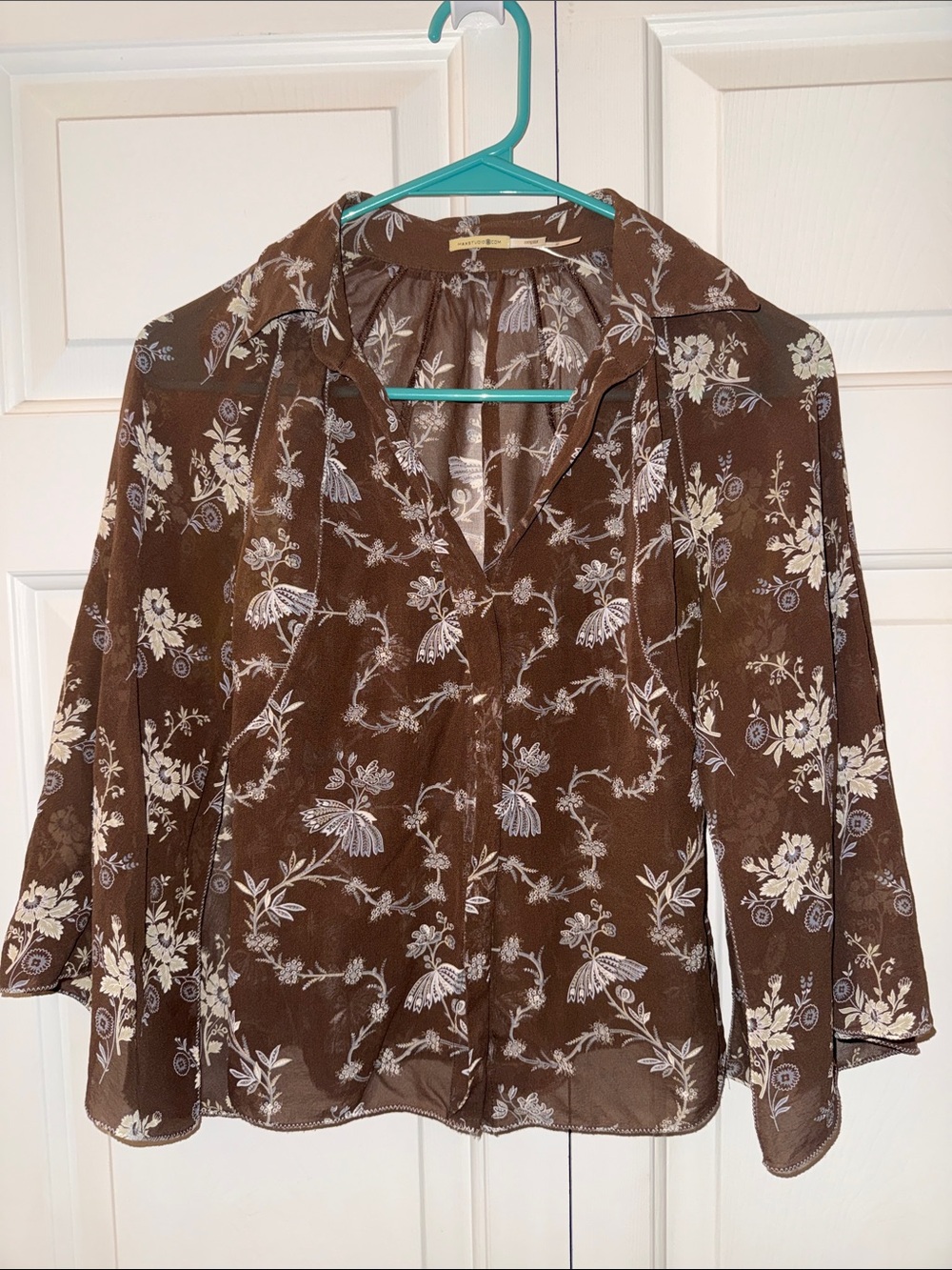 Vintage Max Studio 100% silk sheer blouse